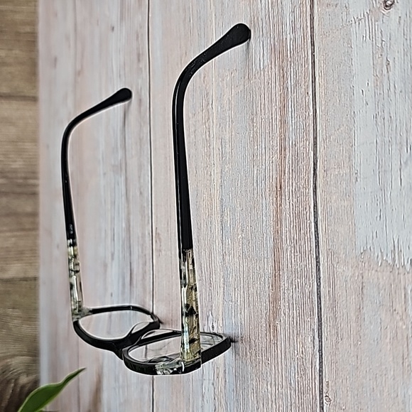 LADIES BLACK & GOLD PLASTIC EYEGLASS FRAMES - Picture 9 of 16